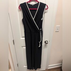 Women's Annalee + Hope Jumpsuit Size M Black with White piping